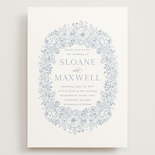 This is a nova wedding invitations with standard by Kristen Smith called wild roses printing on signature in grand