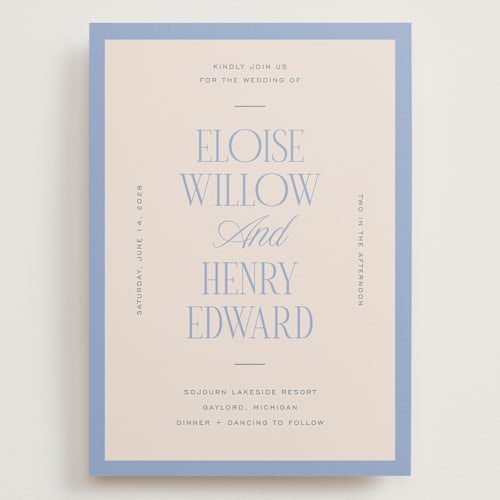 This is a canopy wedding invitations with standard by Pixel and Hank called threaded printing on signature in grand