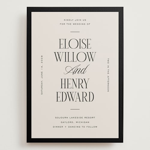 This is a suit wedding invitations with standard by Pixel and Hank called threaded printing on signature in grand