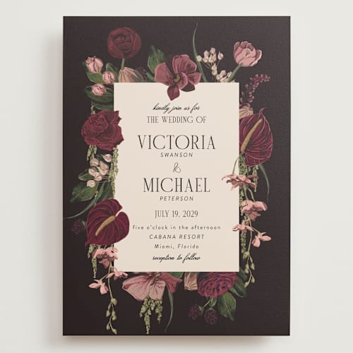 This is a merlota wedding invitations with standard by Susan Moyal called romantics printing on signature in grand