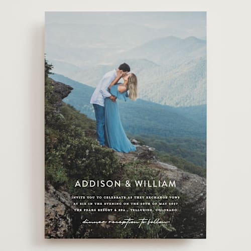 This is a cloud wedding invitations with standard by Pine Street Creative called as if a dream printing on signature in grand