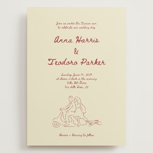 This is a chianti wedding invitations with standard by Helena Vitto called amore mio printing on signature in grand