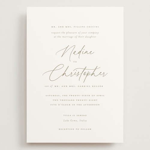 This is a pearl wedding invitations with standard by chocomocacino called spiku printing on signature in grand