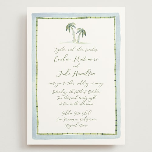 This is a celeste wedding invitations with standard by Pati Cascino called alento printing on signature in grand