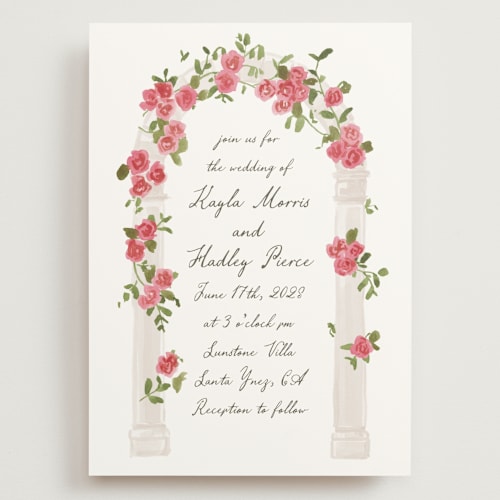 This is a azalea wedding invitations with standard by Everett Paper Goods called villa printing on signature in grand