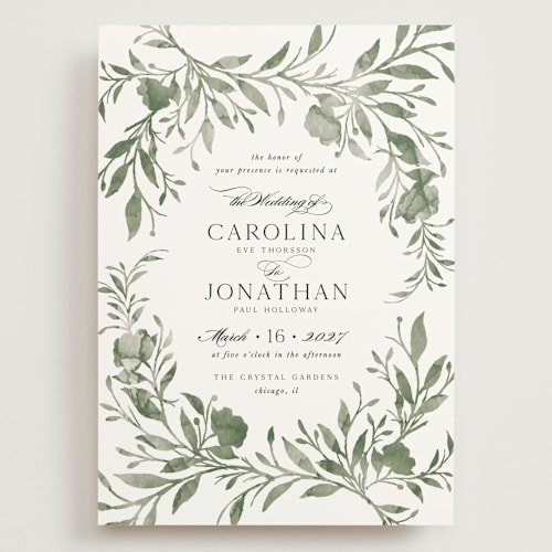This is a meadow wedding invitations with standard by Melanie Kosuge called carolina printing on signature in grand