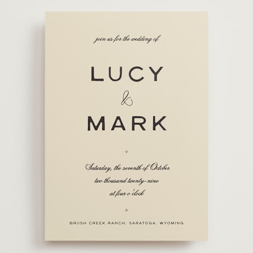 This is a noir wedding invitations with standard by Ani Somi called rose ink printing on signature in grand