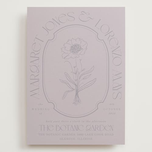 This is a plum wedding invitations with standard by Baumbirdy called flora arch printing on signature in grand