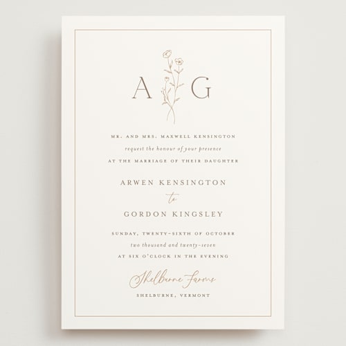 This is a chiffon wedding invitations with standard by chocomocacino called kouignette printing on signature in grand