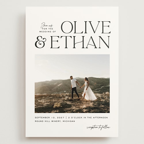 This is a pearl wedding invitations with standard by Owl and Toad called casual printing on signature in grand