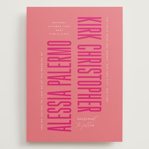 This is a fruit punch wedding invitations with standard by Ashley DeMeyere called pop romance printing on signature in grand