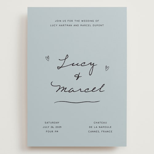 This is a sky wedding invitations with standard by Ani Somi called ballpoint suite printing on signature in grand