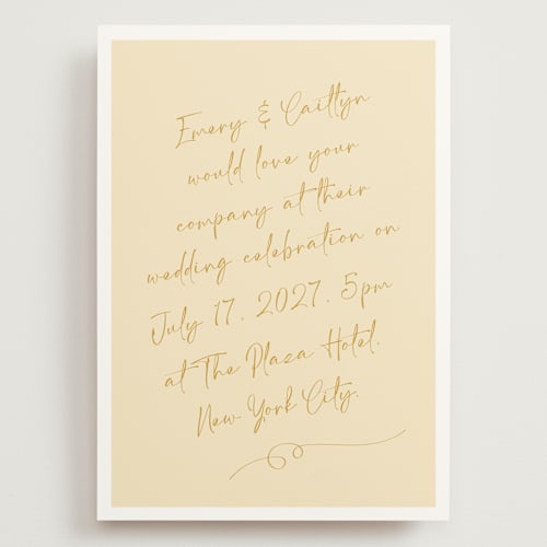 This is a honey wedding invitations with standard by Adelyn T. called ink scribble printing on signature in grand