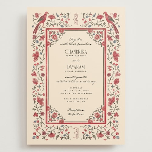 This is a almond wedding invitations with standard by Jenna Holcomb called tapestry printing on signature in grand