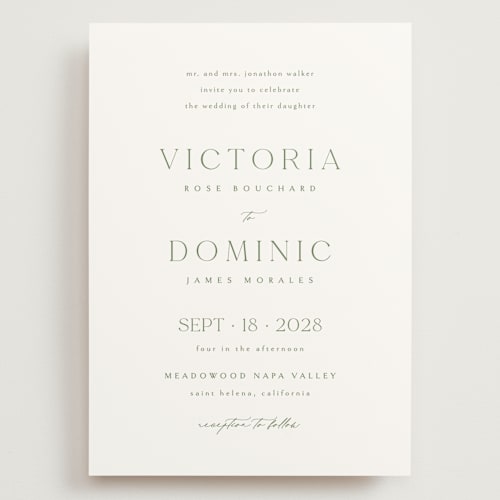 This is a clover wedding invitations with standard by Kelly Schmidt called victoria printing on signature in grand