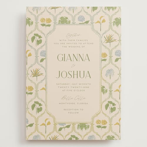 This is a summer citrus wedding invitations with standard by Vera Lim called the gallery printing on signature in grand