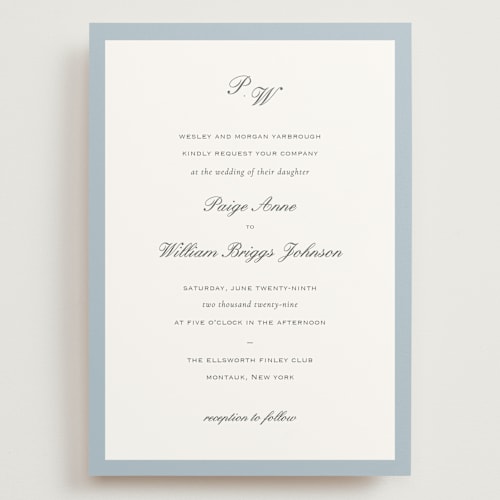 This is a sky wedding invitations with standard by Sara Hicks Malone called briland printing on signature in grand