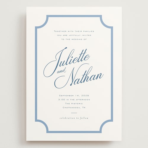 This is a bluebell wedding invitations with standard by Jessica Williams called marenza printing on signature in grand