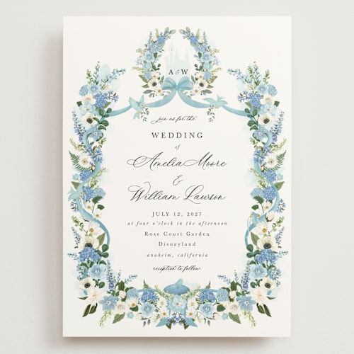 This is a bluebell wedding invitations with standard by Susan Moyal called disney's cinderella fairytale printing on signature in grand