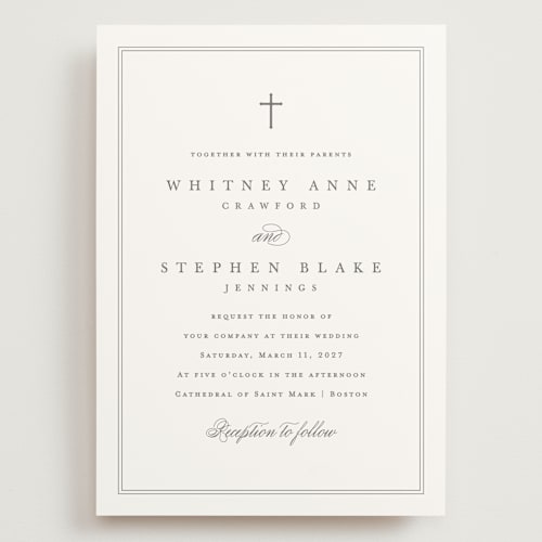 This is a ivory wedding invitations with standard by Amy Kross called crawford printing on signature in grand