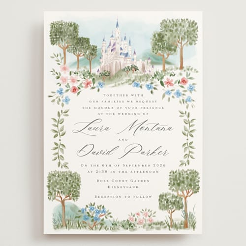 This is a spring wedding invitations with standard by Petra Kern called disney's once upon in a dream printing on signature in grand