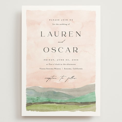 This is a northern wedding invitations with standard by Pixel and Hank called countryside printing on signature in grand