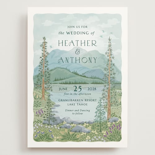 This is a spruce wedding invitations with standard by Paper Sun Studio called sierra printing on signature in grand