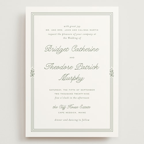 This is a leaf wedding invitations with standard by Kate Ahn called court printing on signature in grand