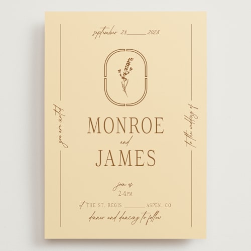 This is a bark wedding invitations with standard by Jen Ramsey called classic and floral printing on signature in grand