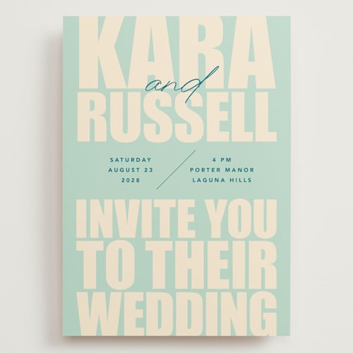 This is a poster wedding invitations with standard by Stacey Day called typographical poster printing on signature in grand