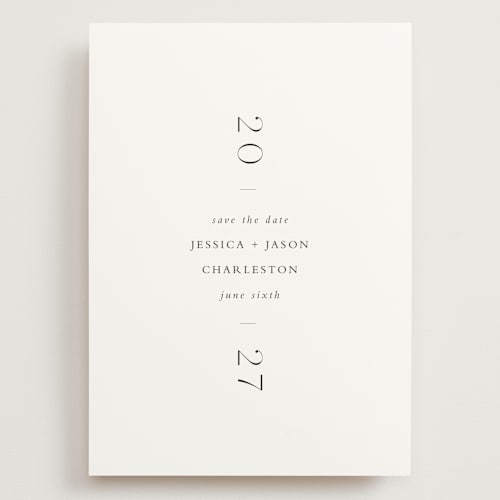 This is a lily save the date with standard by Lori Wemple called blanca printing on signature in grand