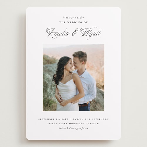 This is a snow wedding invitations with standard by Pixel and Hank called terra printing on recycled smooth signature in grand
