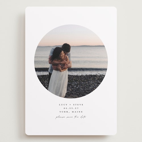 This is a cloud save the date with standard by mo kelley called focal printing on recycled smooth signature in grand
