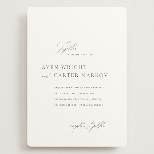 This is a ink wedding invitations with standard by Jennifer Postorino called storybook printing on signature in grand