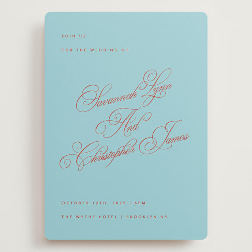 This is a sky wedding invitations with standard by Kelly Watkins called vivid printing on signature in grand