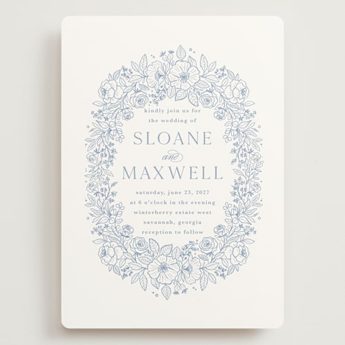 This is a nova wedding invitations with standard by Kristen Smith called wild roses printing on signature in grand