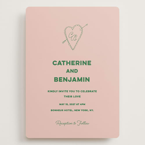 This is a avocado wedding invitations with standard by Helena Vitto called crazy little thing called love printing on signature in grand