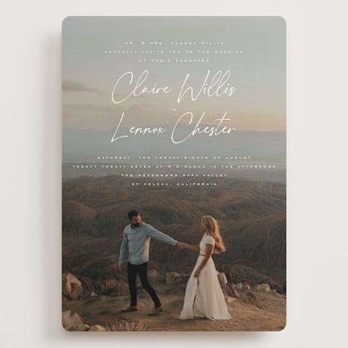 This is a chiffon wedding invitations with standard by Orasie called full photo printing on signature in grand