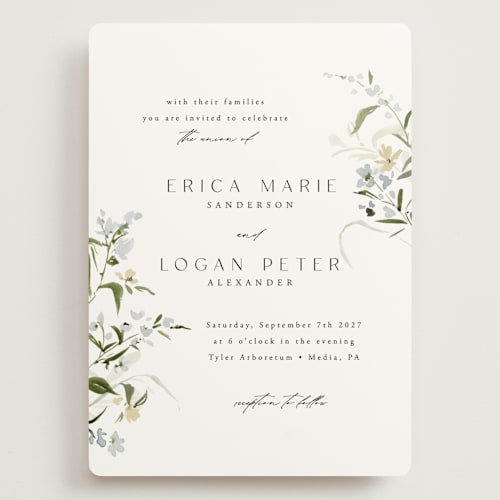 This is a lily wedding invitations with standard by Everett Paper Goods called fleur printing on signature in grand