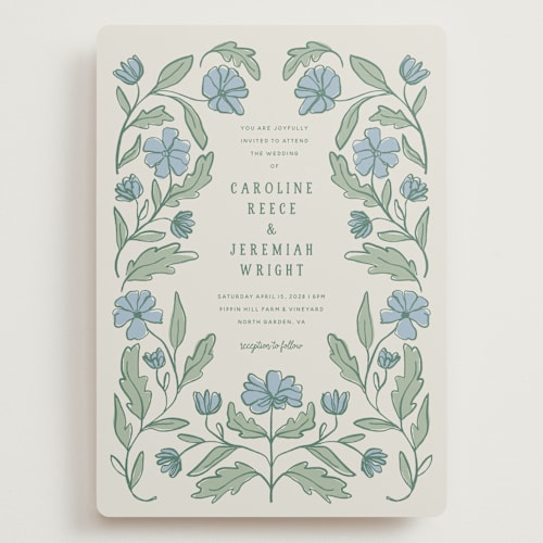 This is a garden wedding invitations with standard by Kelly Watkins called botanical printing on signature in grand