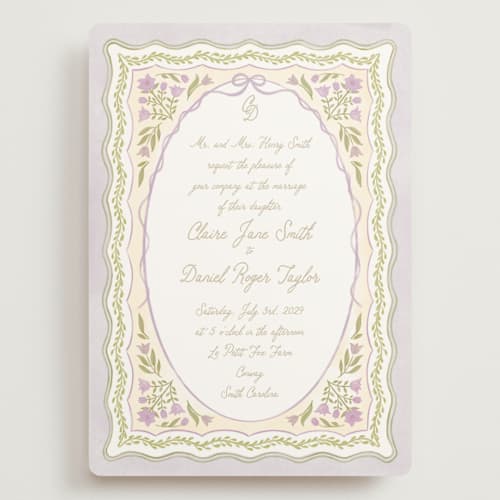 This is a iris wedding invitations with standard by Creo Study called folk garden printing on signature in grand