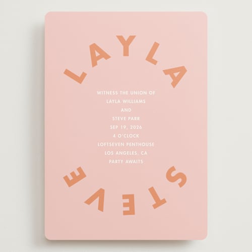 This is a candy wedding invitations with standard by Catherine Culvenor called bubblegum printing on signature in grand