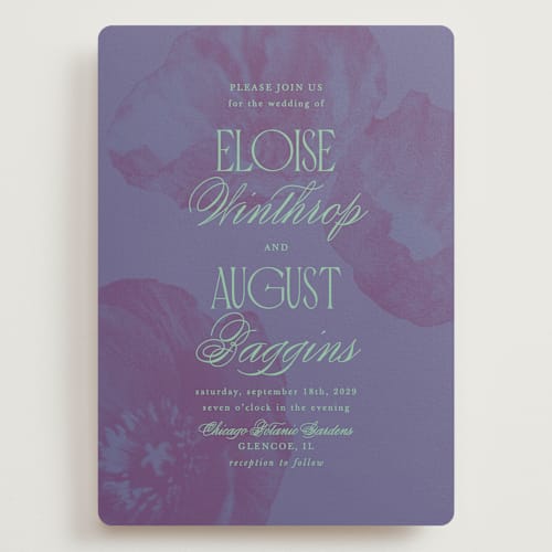 This is a starling wedding invitations with standard by Morgan Kendall called maximalist poppies printing on signature in grand