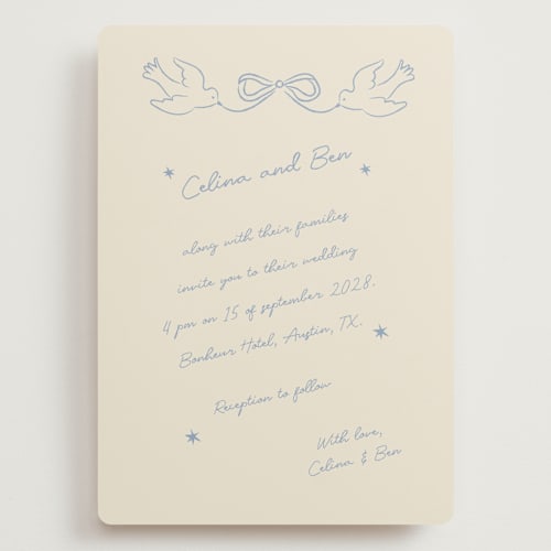 This is a dream wedding invitations with standard by Helena Vitto called the bird song printing on signature in grand