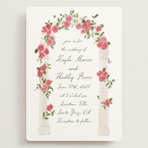 This is a azalea wedding invitations with standard by Everett Paper Goods called villa printing on signature in grand
