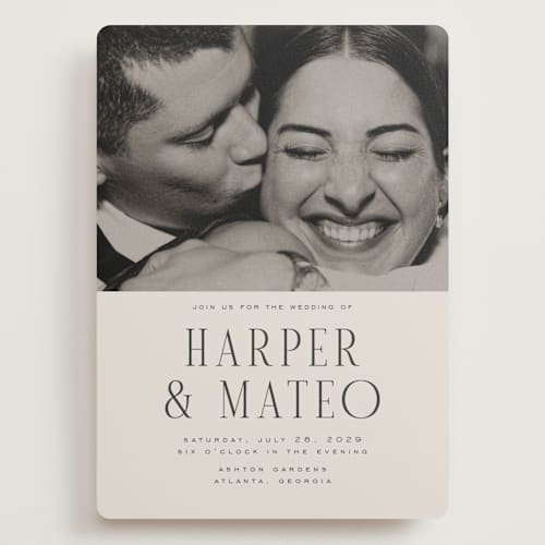 This is a sandstone wedding invitations with standard by Nicole Walsh called close-up printing on signature in grand