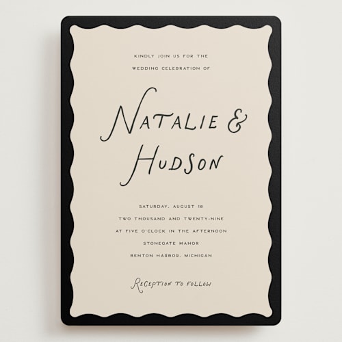 This is a shadow wedding invitations with standard by Pixel and Hank called lovers printing on signature in grand