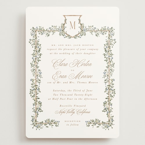 This is a lake wedding invitations with standard by Leah Bisch called arbour printing on signature in grand