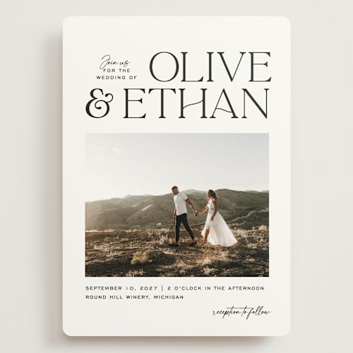 This is a pearl wedding invitations with standard by Owl and Toad called casual printing on signature in grand