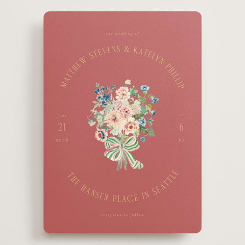 This is a rose wedding invitations with standard by Itsy Belle Studio called ruban en fleur printing on signature in grand